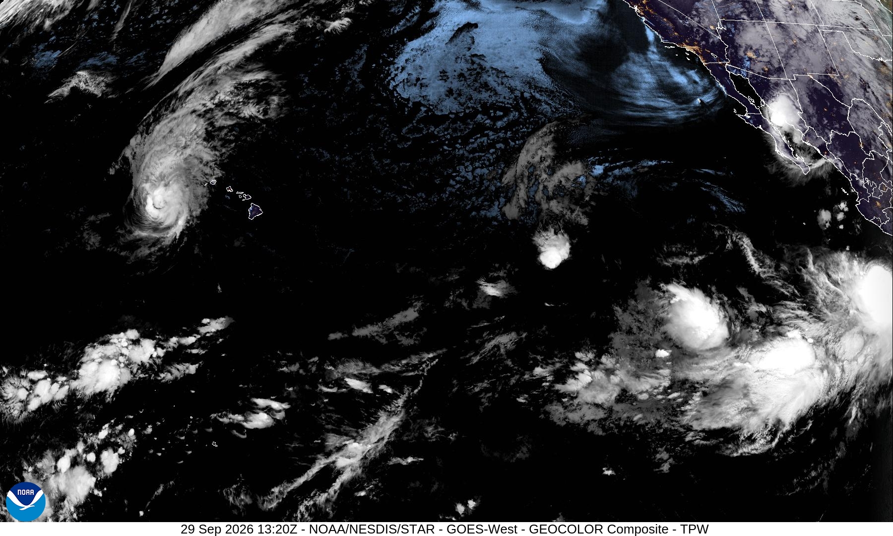 GOES-West GeoColor Satellite Imagery - September 29, 2026