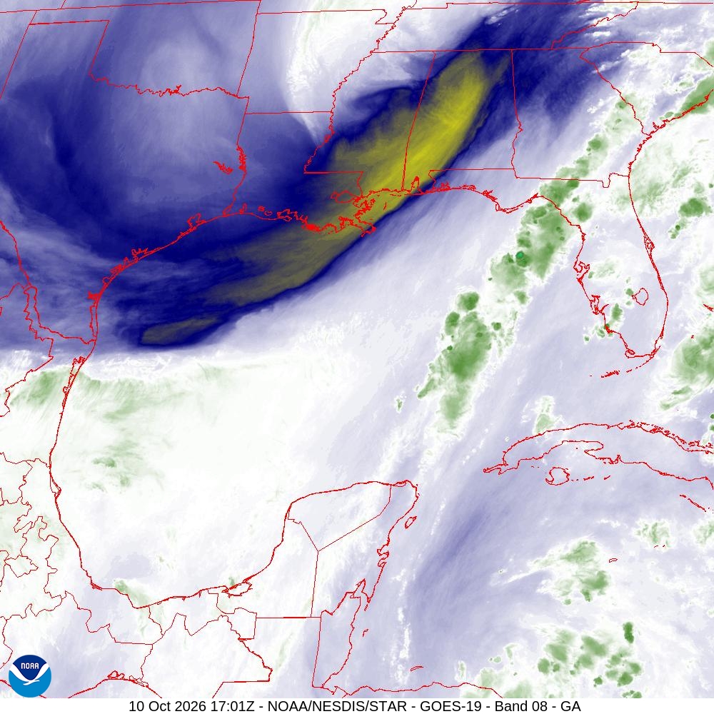 Satellite Imagery: GOES-19 Water Vapor (Band 08) - Gulf of America