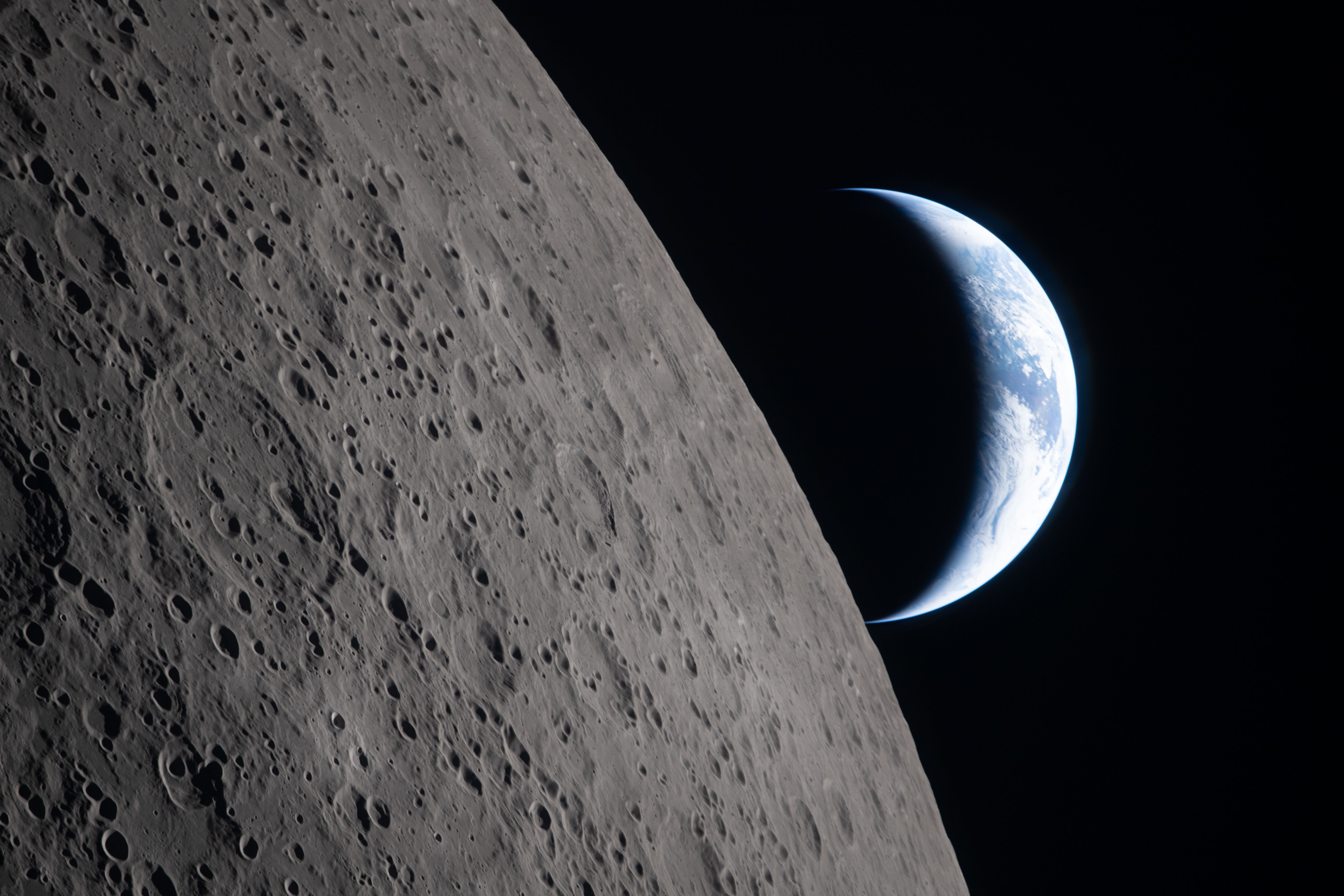 Artemis II: Earthrise over the Lunar Limb