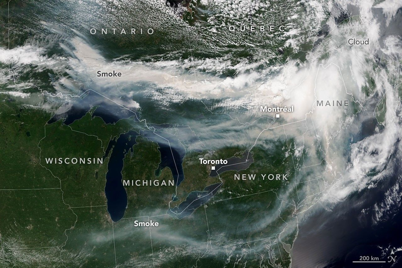 Ontario Wildfire Smoke Moves East - NASA Science