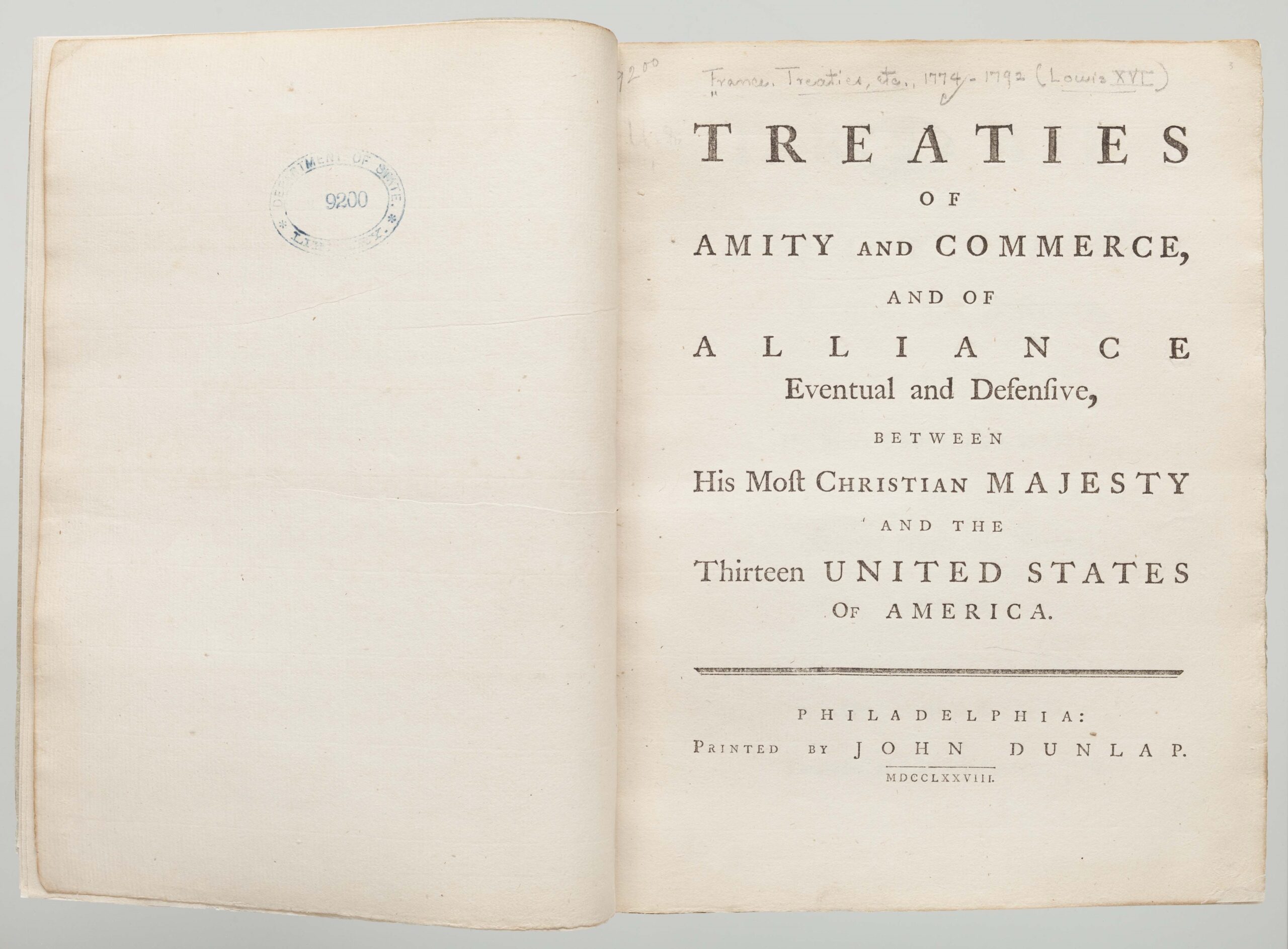 Printing of 1778 Treaties with France - The National Museum of American Diplomacy