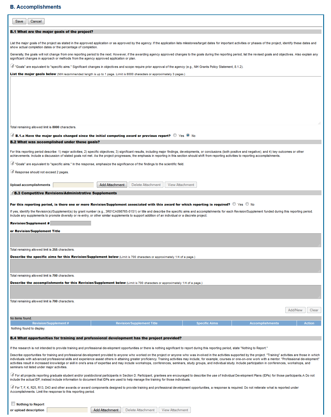 Form 13 Research Performance Progress Report RPPR and Final RP