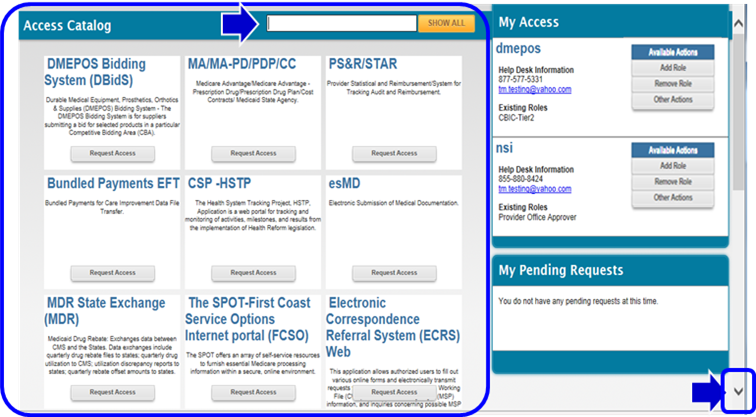 Access Catalog Page