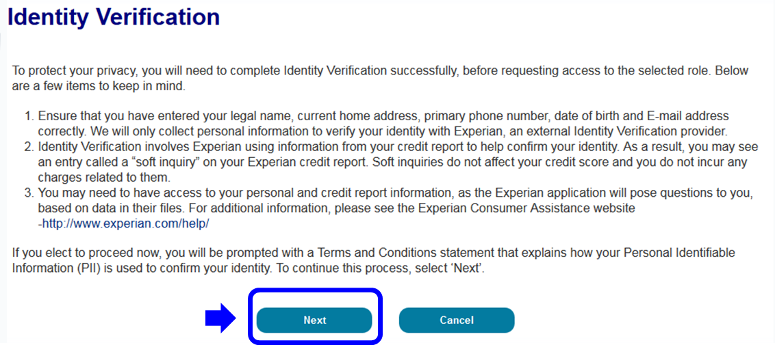 Identitiy Verification Page