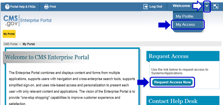 MS Enterprise Portal page