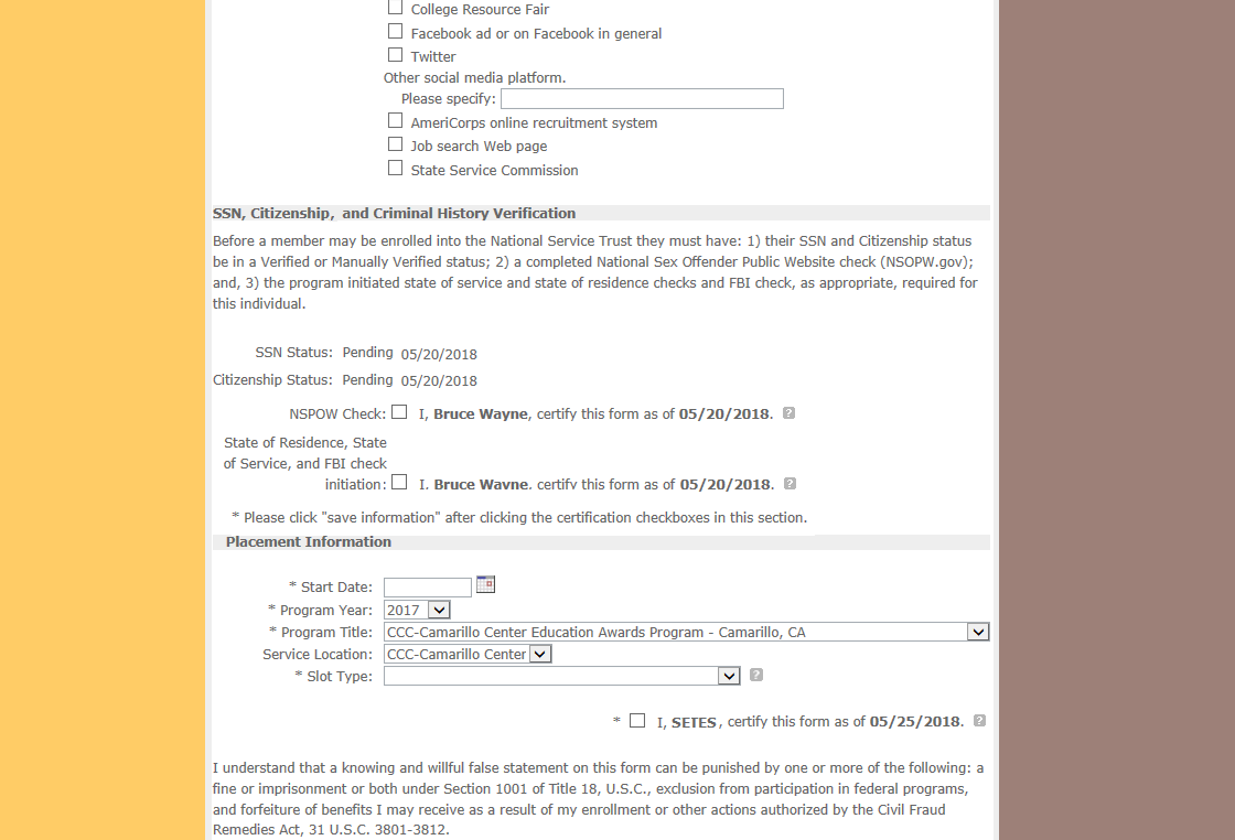 Grantee Enrollment Form