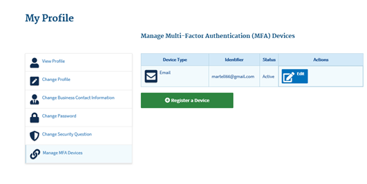 Manage Multi-Factor Authentication (MFA) Devices - My Profile