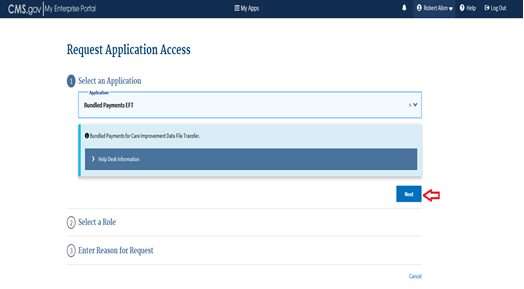 Request Application Access - Select an Application