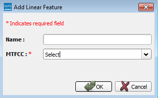 Add linear feature dialog box