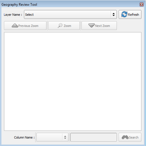 Geography review tool dialog box