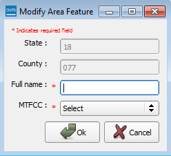 Modify area feature box 