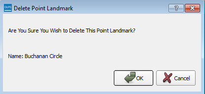 Delete point landmark dialog box