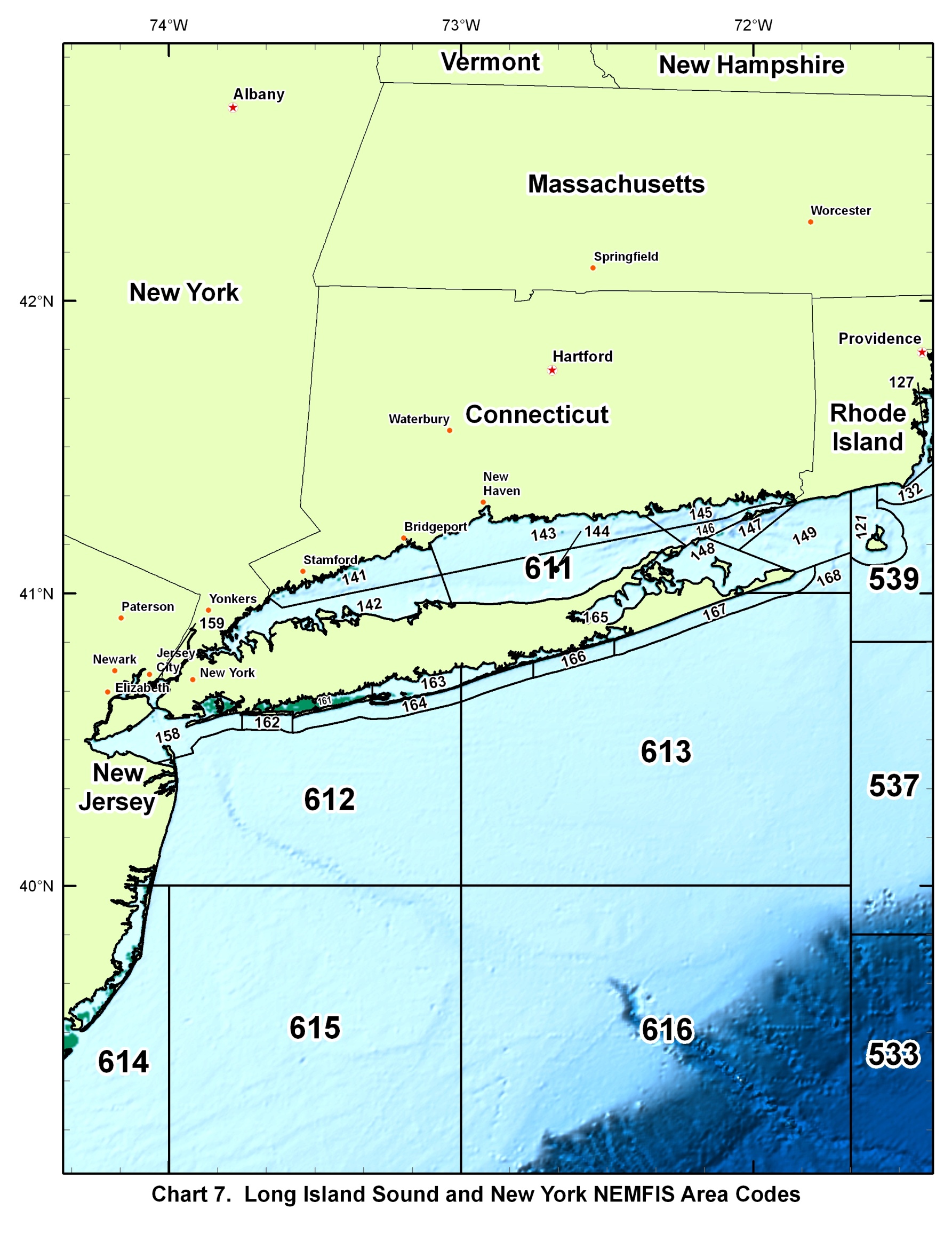 Chart 7 - Long Island Sound and NY NEMFIS Area Codes