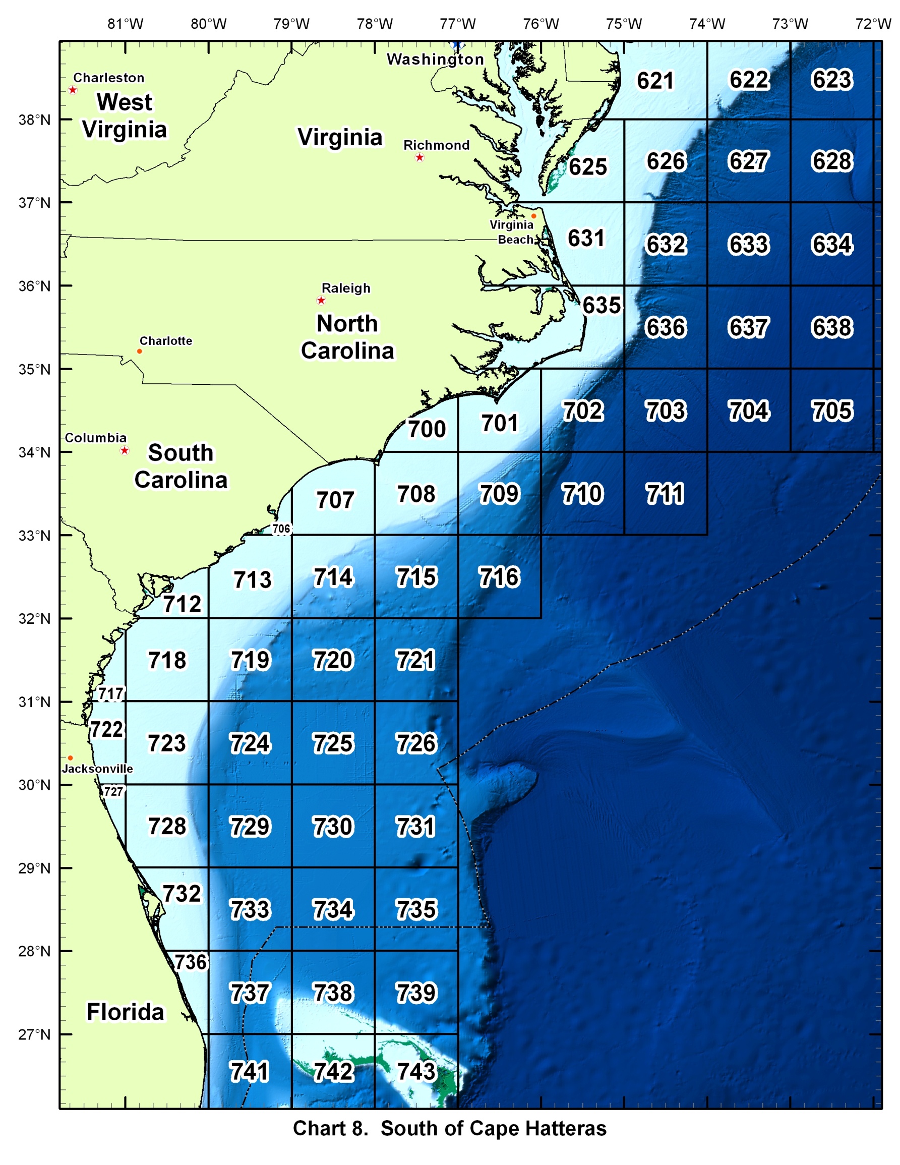 Chart 8 - South of Cape Hatteras