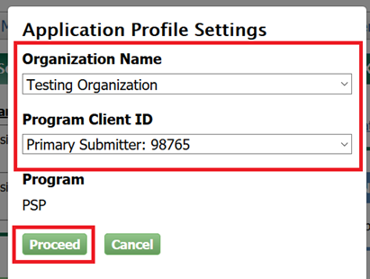 CDX ‘Application Profile Settings’ Pop-up